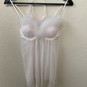 In Bloom Fluffy Pink Lingerie with Thong